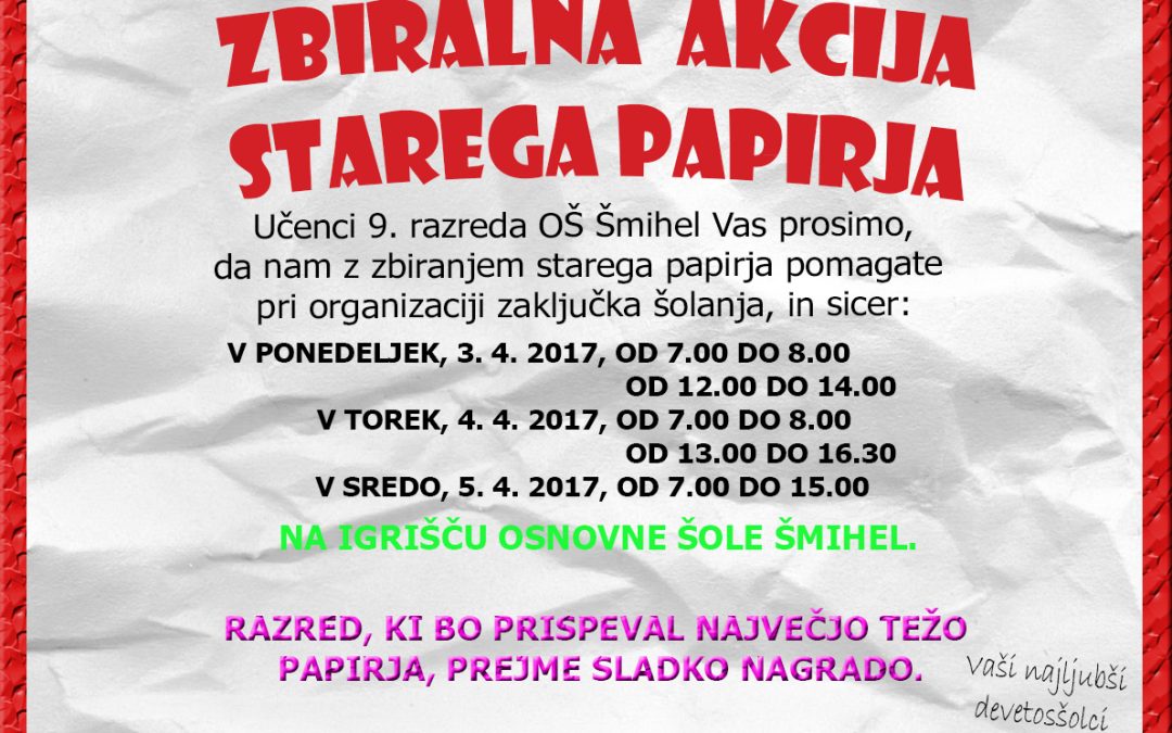 Zbiralna akcija starega papirja